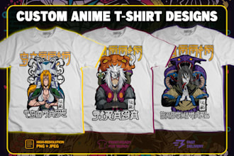 design custom anime t shirt and hoodie for your clothing brand