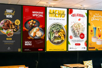 do digital menu board, static tv menu, modern menu design