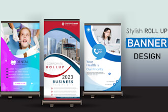 design stylish roll up banner or pull up banner