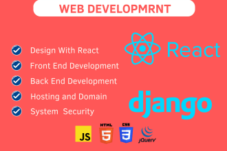 do any website in react and django as full stack developer