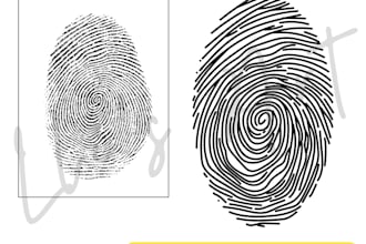 vector trace ,line art your fingerprint ,svg, png file