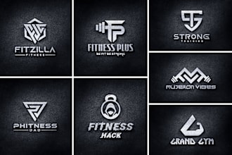 do premier gym, athlete trendy warrior sports and monogram fitness logo design