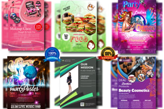 do awesome business event flyer, trifold brochure, door hanger design