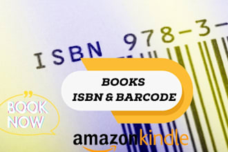 provide your own legal isbn number with barcode to publish book