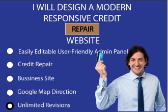 design credit repair website, credit repair landing page, wordpress website