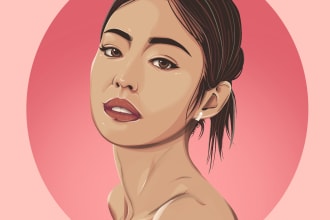 illustrate fanart of kpop idol in flat vector style