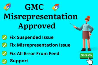 fix google merchant center misrepresentation issued  and any gmc issue