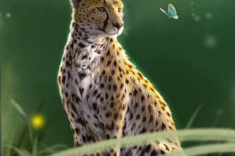 make digital art of animals and flowers for you