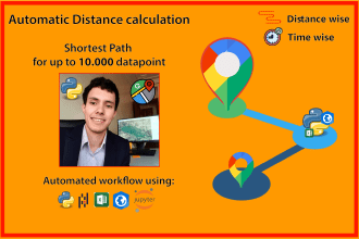 automate distance calculation with google maps API and arcgis