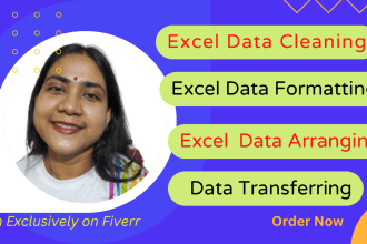 sort excel data, clean, format, and remove duplicates