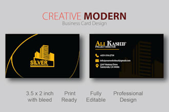 do luxury minimalist modern elegant canva business card design and logo design