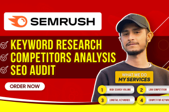 do semrush keyword research and SEO audit report within 24 hours