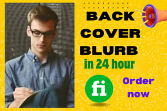 write a back cover blurb for your book in 24 hour