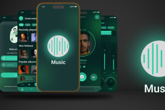 build a perfect  music app, streaming app, for both android app and IOS app