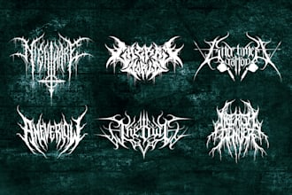 create black metal, death metal, gothic font logo