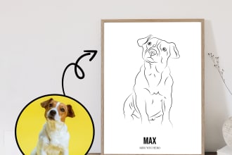 do pet line art pet tattoo pet sketch cat dog line art minimalist pet gift