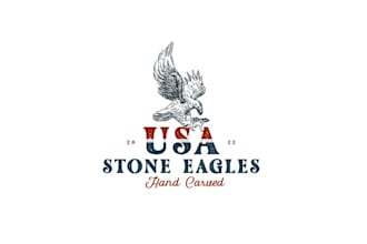 do good looking creative hand carved eagles stone logo