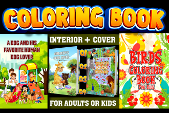 design coloring book interior and cover for adults or kids