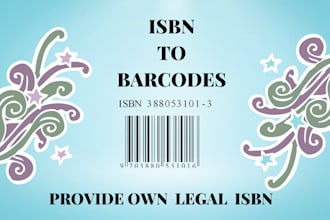 provide your own legal isbn number with barcode to publish your book