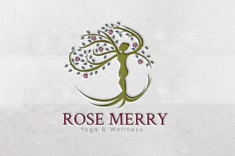 design creative natural beauty yoga wellness and health logo