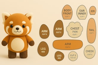 create sewing patterns for plush stuffed toys