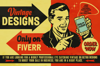 create vintage, retro flyer or poster design