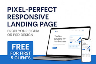 create a pixel perfect responsive landing page from your figma or PSD design