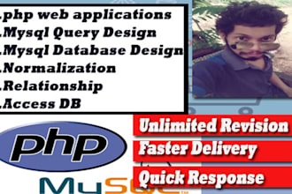 develop PHP mysql web applications for you