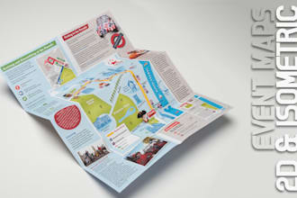 design vector 2d and isometric maps for events