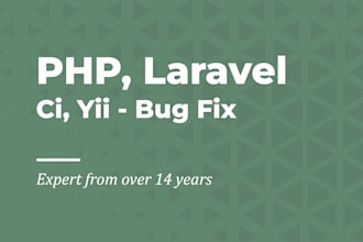bugfix PHP laravel codeigniter yii website full stack developer api fix design