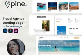 design marvelous travel agency landing page template design