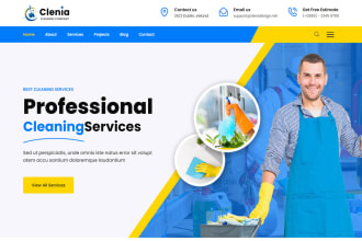 cleaning service website, house, office cleaning, booking koala website