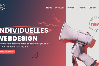 eine moderne webseite mit individuellem design