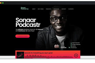 design a modern and attractive podcast wordpress website