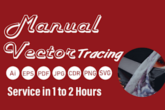do manual vector tracing, convert logo or text to vector