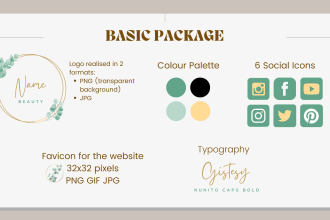 create a full branding kit for business or blog with logo
