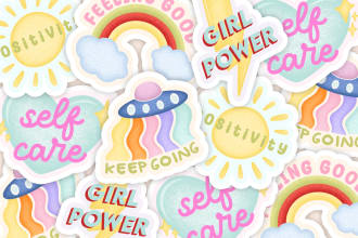 design cute custom illustration for your stickers