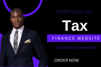 design a modern automated tax finance website landing page