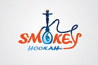 design unique smokey hookah logo