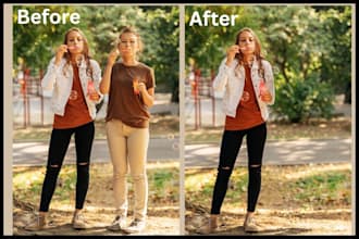 do photoshop editing, add or remove person, photo manipulation