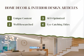 write interior design or home decor articles and blog posts