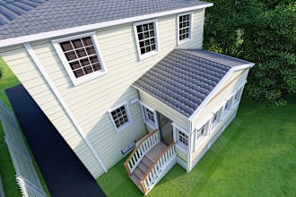 create backyard deck 3d view