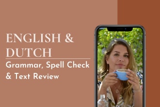 check your grammar and spelling in english and dutch