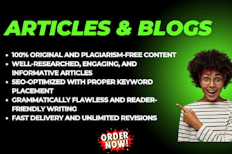 write SEO articles and blog posts