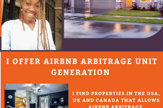 properties search for airbnb arbitrage in the USA, UK and canada