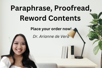 paraphrase, proofread, reword content
