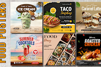 design,recreate restaurant and food posters,food flyers,menu modern and creative