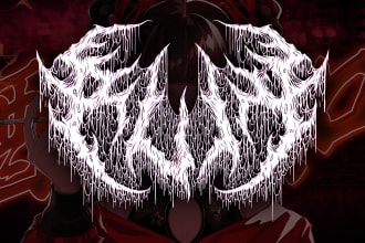 draw brutal death or black metal logo