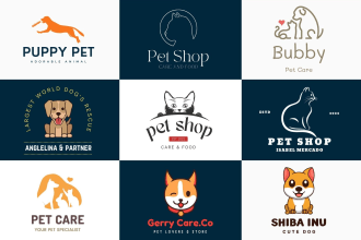 design animal, pet, dog, bird and cat logo design