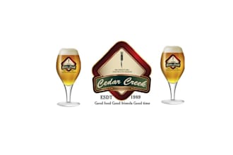 design beautiful cedar creek marina public house logo